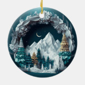 山と木の風景 セラミックオーナメント (裏面)