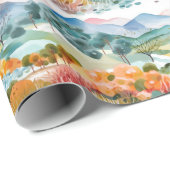 山と木の風景 ラッピングペーパー (ロールコーナー)