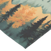 山と木は緑とオレンジ ミディアムテーブルランナー (コーナー)