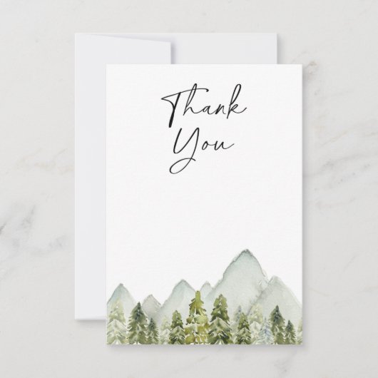 山と木ベビーシャワーサンキューカード サンキューカード (正面)