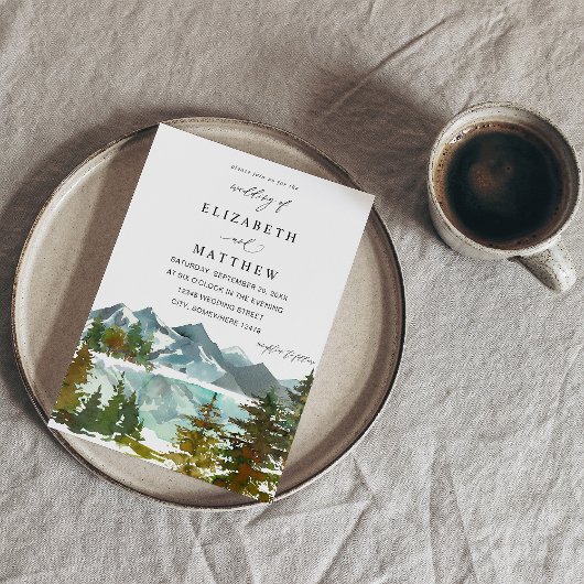 山と木素朴の結婚数 招待状