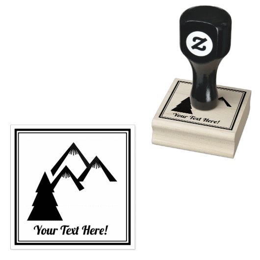 山と木 ラバースタンプ (押印)