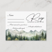 山と松のウェディング返信カード エンクロージャーカード (正面)
