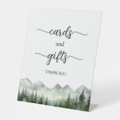 山と松のエレガントカードとギフト 台座サイン (正面)