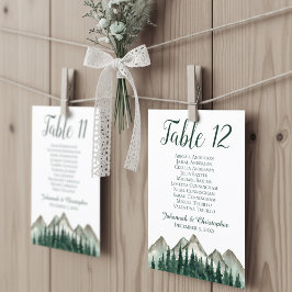 山と松のテーブル座席表カード大