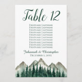 山と松のテーブル座席表カード大 (正面)