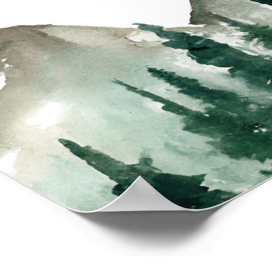 山と松の木が抜け結婚て式 ポスター (角)