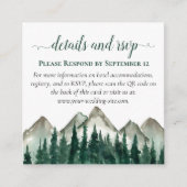 山と松の結婚詳細&RSVP QRコード エンクロージャーカード (正面)