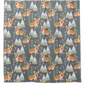 山と森のコルギス シャワーカーテン (正面)