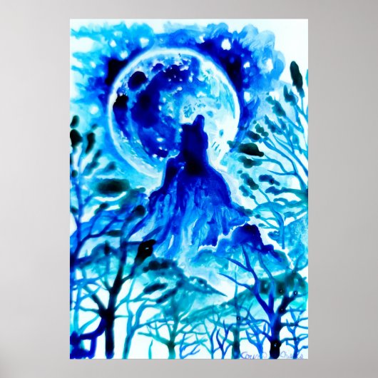 山と森の上の月 ポスター (正面)