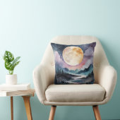 山と森の上の満月 クッション (椅子)