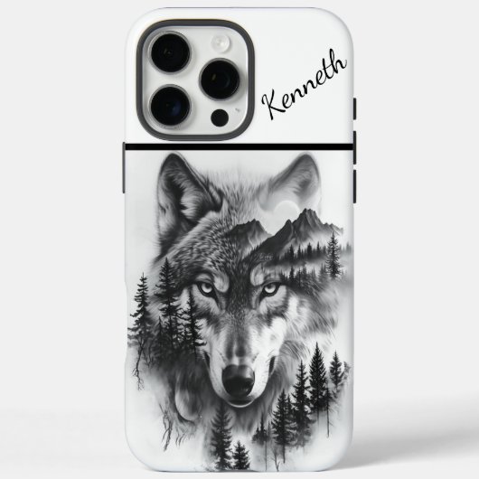 山と森の中の狼 Case-Mate iPhoneケース (裏面)
