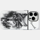 山と森の中の狼 Case-Mate iPhoneケース (裏面 (横))