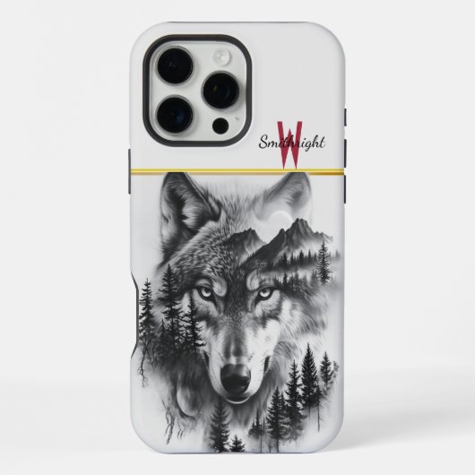 山と森の中の狼 iPhoneケース (裏面)