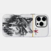 山と森の中の狼 iPhoneケース (裏面横)