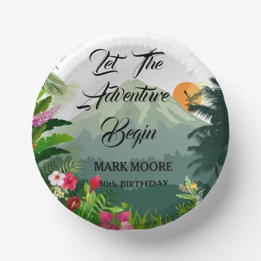 山と森の夕日 ペーパーボウル (正面)