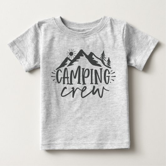 山と森の日の出キャンプクルー ベビーTシャツ (正面)