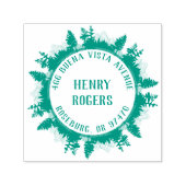 山と森の木のラウンド差出人住所 セルフインキングスタンプ (デザイン)