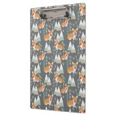 山と森の模様のコーギー クリップボード (左)