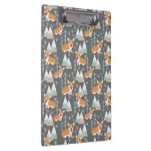 山と森の模様のコーギー クリップボード (右)