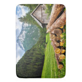 山と森林の伐採キャンプ バスマット (正面縦)