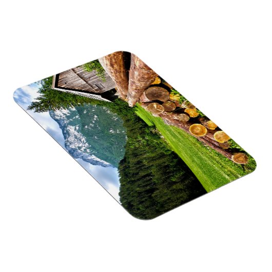 山と森林の伐採キャンプ マグネット (右側)