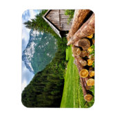 山と森林の伐採キャンプ マグネット (縦)