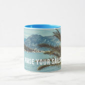 山と椰子の木が咲く海 マグカップ (中央)