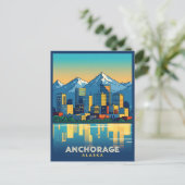 山と水のアンカレッジアラスカのスカイライン ポストカード (スタンド正面)