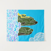 山と海の中(50 x 60")タペストリー タペストリー (正面(横))
