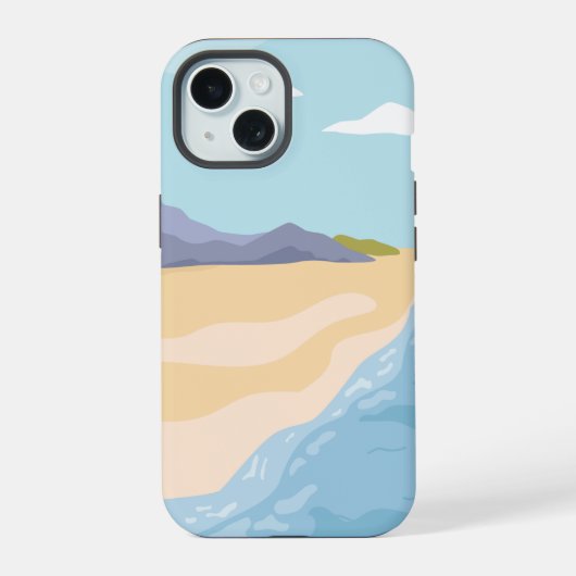 山と海の風景 iPhone 15ケース (裏面)