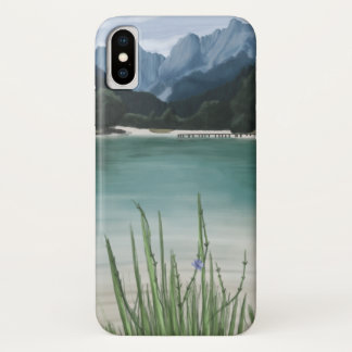 山と湖のデザイン iPhone X ケース