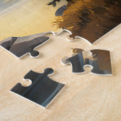 山と湖の夕暮れ ジグソーパズル (側面)