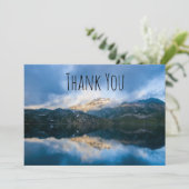 山と湖の景色の自然写真ありがとう サンキューカード (スタンド正面)