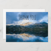 山と湖の景色の自然写真ありがとう サンキューカード (正面/裏面)