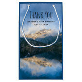 山と湖の景色の自然写真ありがとう スモールペーパーバッグ (裏面)