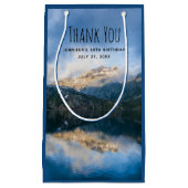 山と湖の景色の自然写真ありがとう スモールペーパーバッグ (正面)