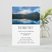 山と湖の自然の美しい誕生日 招待状 (スタンド正面)