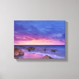 山と湖の風光明媚な自然写真 キャンバスプリント