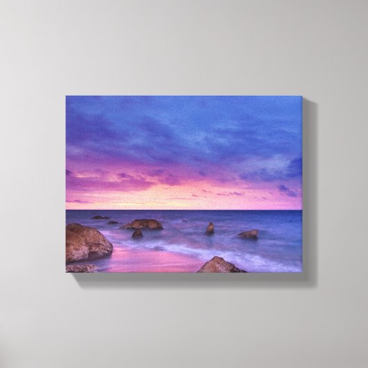 山と湖の風光明媚な自然写真 キャンバスプリント (正面)