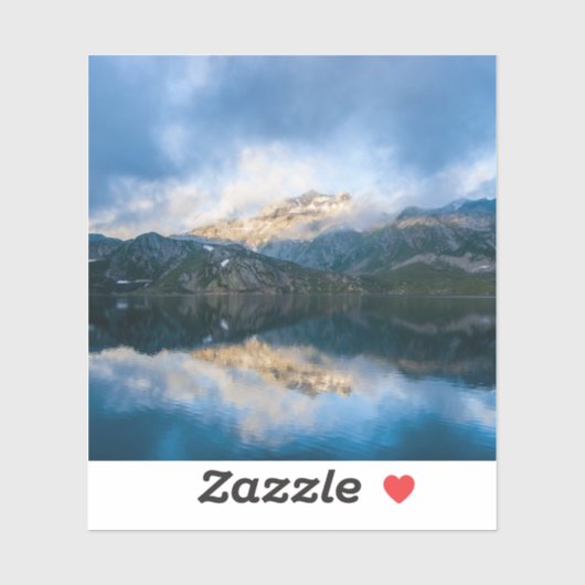 山と湖の風光明媚な自然写真 シール (シート)