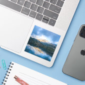 山と湖の風光明媚な自然写真 シール (ノートパソコンとiPhone)