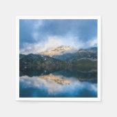 山と湖の風光明媚な自然写真 スタンダードカクテルナプキン (正面)
