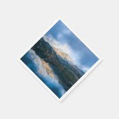 山と湖の風光明媚な自然写真 スタンダードカクテルナプキン (角)