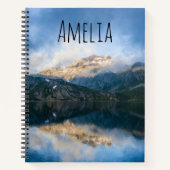 山と湖の風光明媚な自然写真 ノートブック (正面)