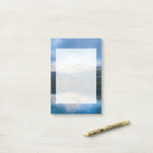 山と湖の風光明媚な自然写真 ポストイット (デスク上)