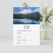 山と湖の風光明媚な自然写真 – 結婚's 出欠カード (スタンド正面)