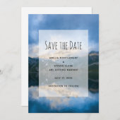 山と湖の風光明媚な自然結婚ズ セーブザデート (正面/裏面)