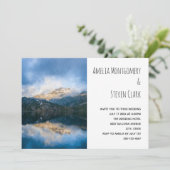 山と湖の風景自然結婚式 招待状 (スタンド正面)
