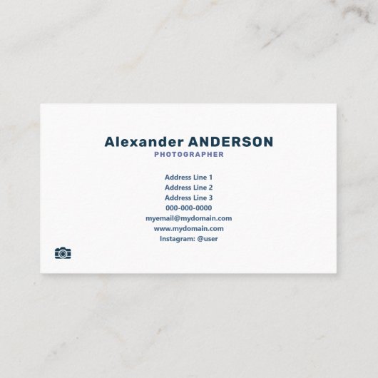 山と湖の風景 – 写真家 名刺 (裏面)